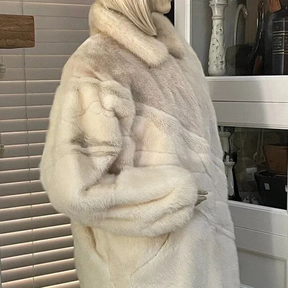 Women Beautiful Shadow Authentic Mink Fur 3/4 Coat Sz 10-12 - Picture 5 of 9